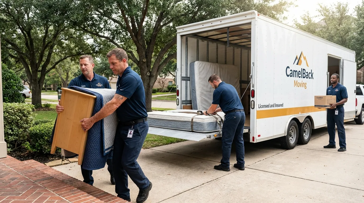 Crew loading residential truck for cross-state move from Rawlins, WY