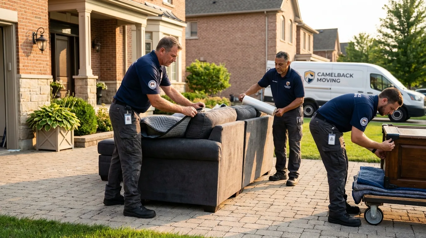 Large estate moving crew wrapping furniture in Rawlins, WY